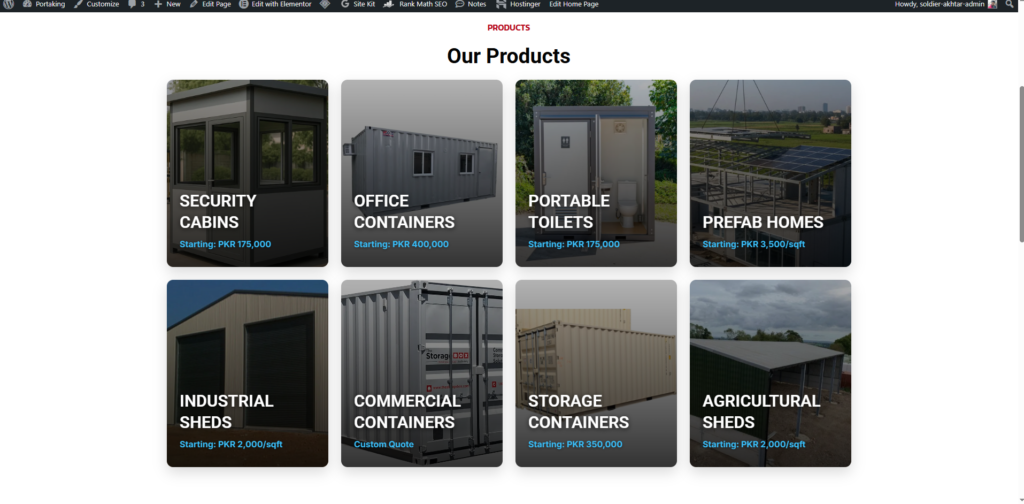 Portaking Products page.